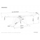 Стол обеденный SIGNAL ARMANDO белый/черный 160-240/90